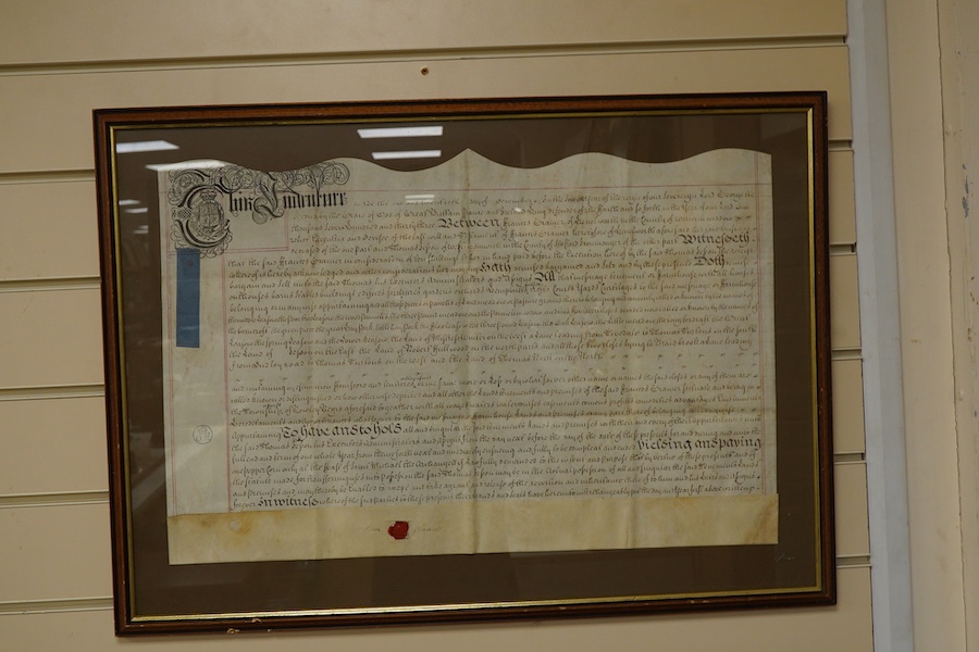 Two 18th century framed indentures